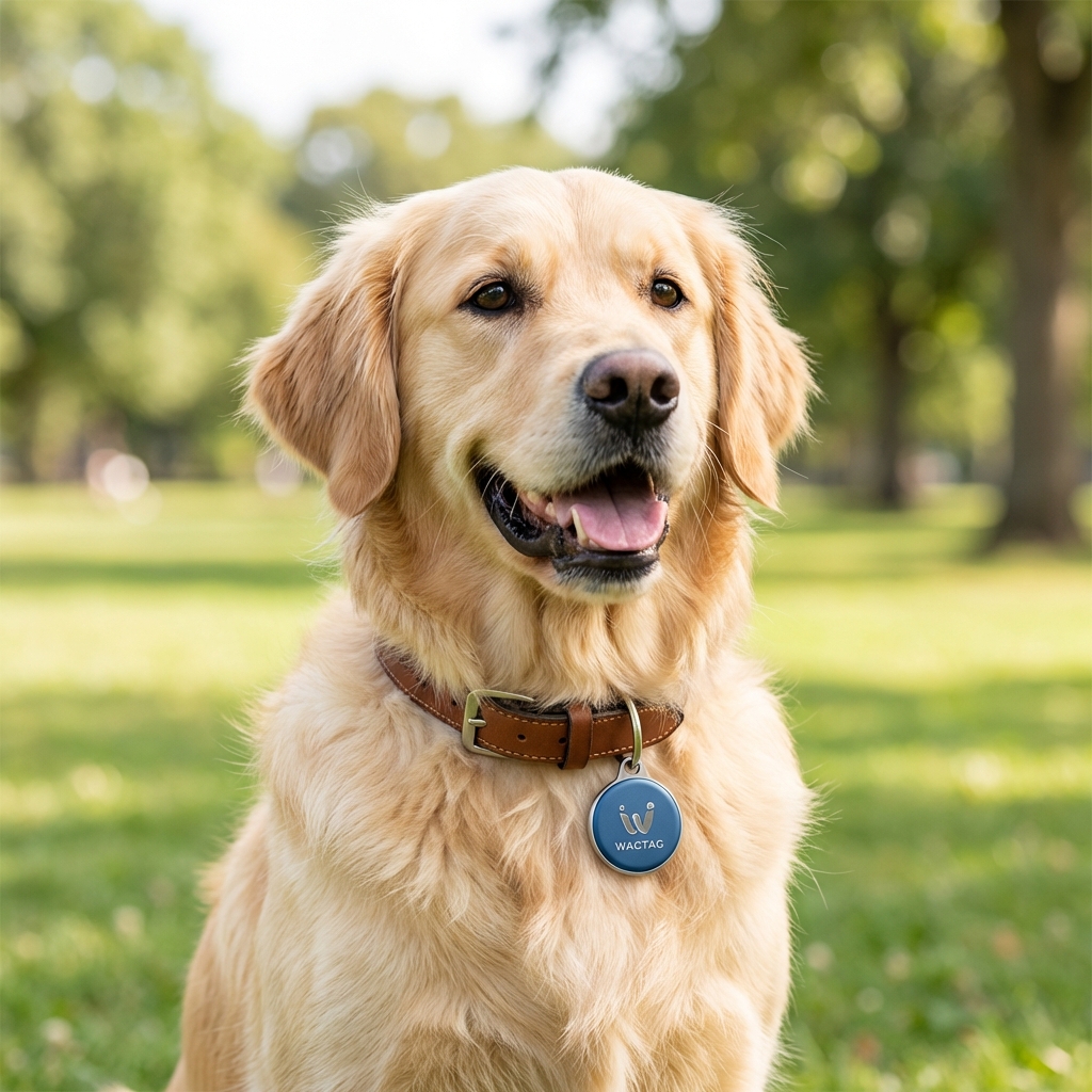 Happy dog with Tappalo tag